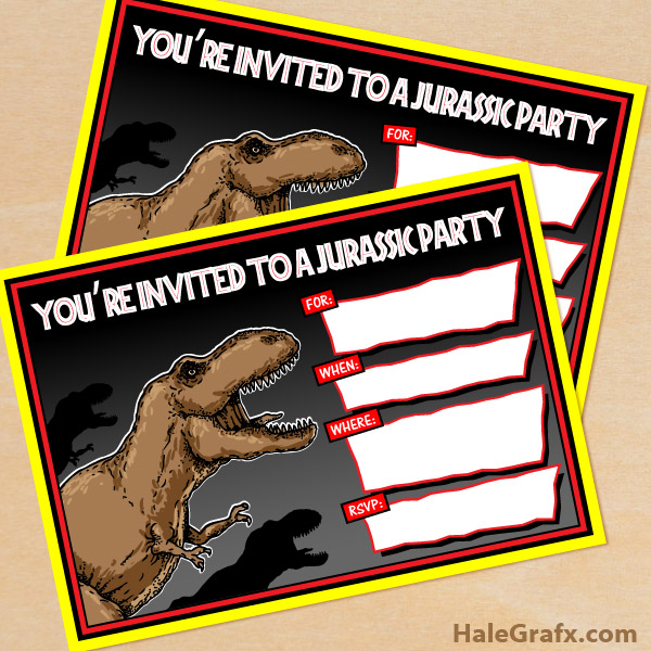 FREE Printable Jurassic Park T-Rex Birthday Invitation FREE Printable Jurassic Park T-Rex Birthday Invitation