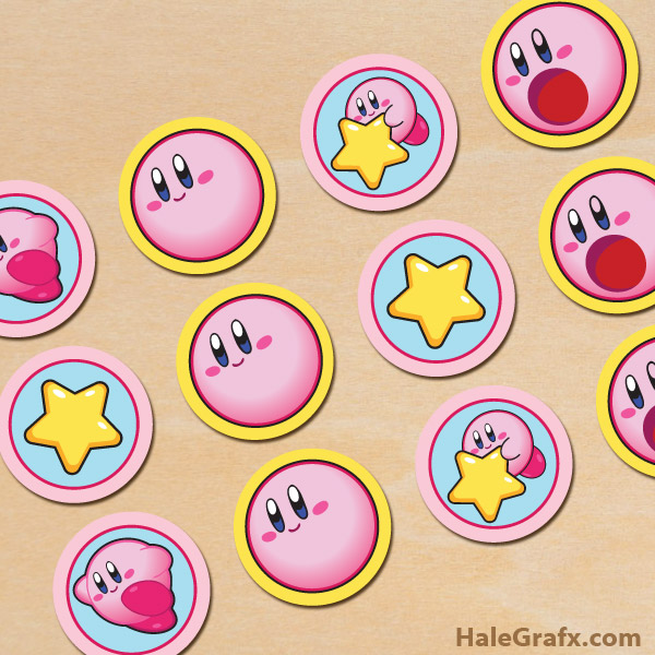 FREE Printable Kirby Cupcake Toppers FREE Printable Kirby Cupcake Toppers
