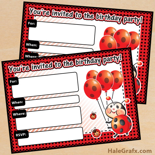 FREE Printable Ladybug Birthday Invitation FREE Printable Ladybug Birthday Invitation