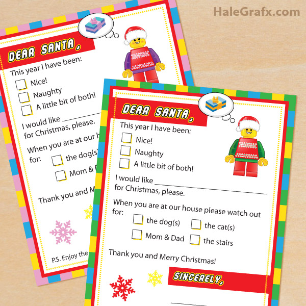 FREE Printable LEGO Letters to Santa Claus FREE Printable LEGO Letters to Santa Claus