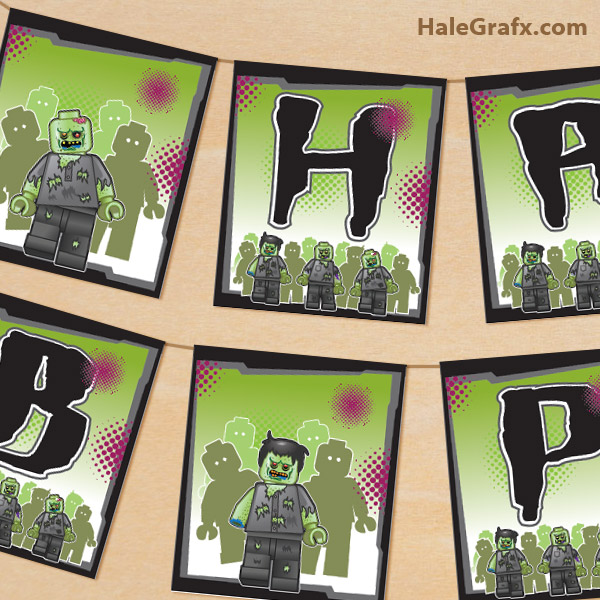 FREE Printable LEGO Zombie Birthday Banner FREE Printable LEGO Zombie Birthday Banner