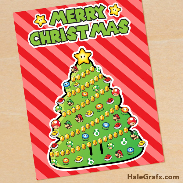 FREE Super Mario Bros. Christmas Tree Printable FREE Super Mario Bros. Christmas Tree Printable