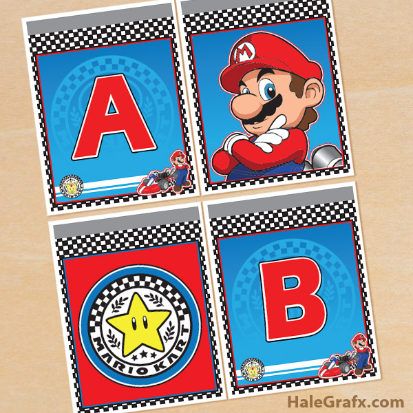 FREE Printable Mario Kart Alphabet Banner Pack FREE Printable Mario Kart Alphabet Banner Pack