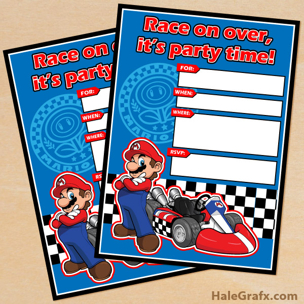 FREE Printable Mario Kart Birthday Invitation Set FREE Printable Mario Kart Birthday Invitation Set