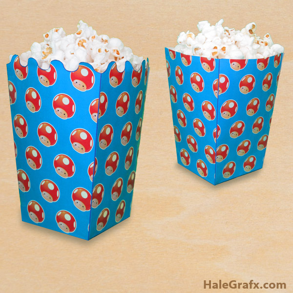 FREE Printable Super Mario Mushroom Popcorn Box FREE Printable Super Mario Mushroom Popcorn Box