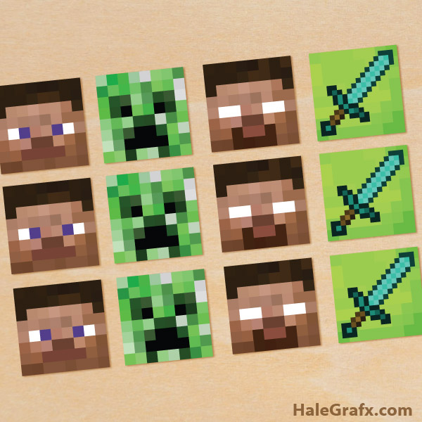 FREE Printable Minecraft Cupcake Toppers FREE Printable Minecraft Cupcake Toppers
