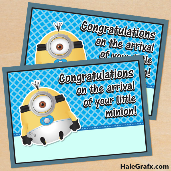 FREE Printable Despicable Me Minion Baby Arrival Card FREE Printable Despicable Me Minion Baby Arrival Card