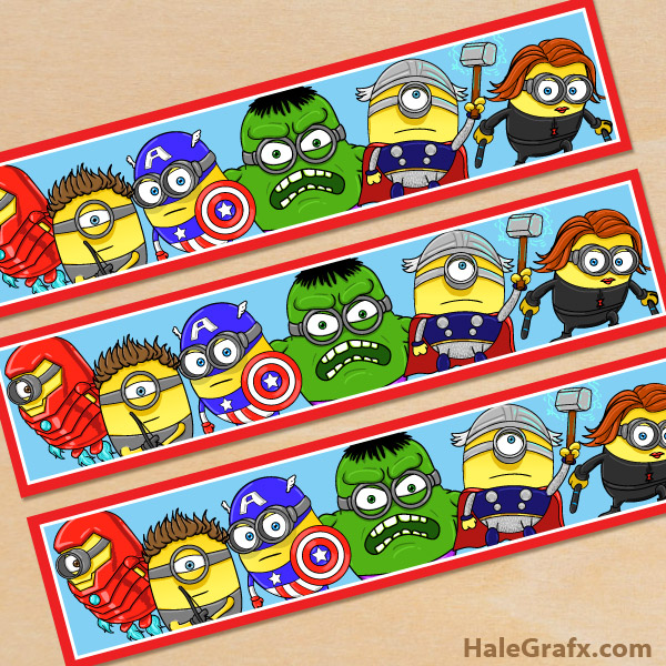 Free Printable Minion Avengers Water Bottle Labels Free Printable Minion Avengers Water Bottle Labels