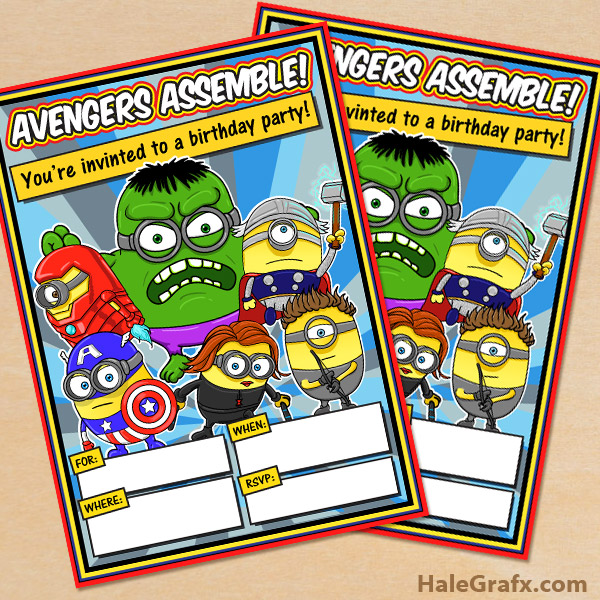 FREE Printable Minion Avengers Party Invitation FREE Printable Minion Avengers Party Invitation