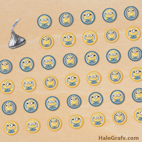 FREE Printable Minion Hershey’s Kisses Stickers FREE Printable Minion Hershey’s Kisses Stickers
