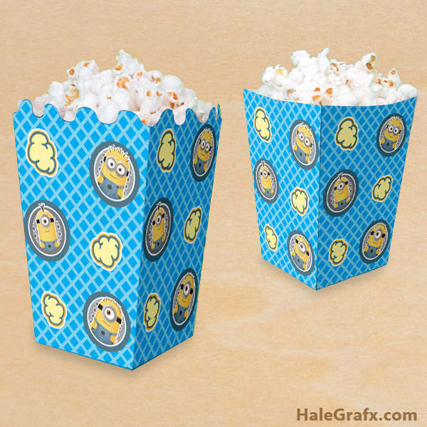 FREE Printable Despicable Me Minion Popcorn Box FREE Printable Despicable Me Minion Popcorn Box
