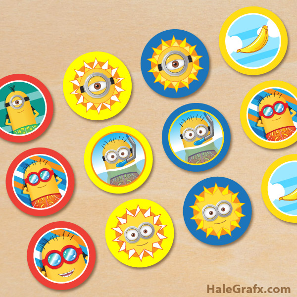 minion-summer-cupcake-toppers
