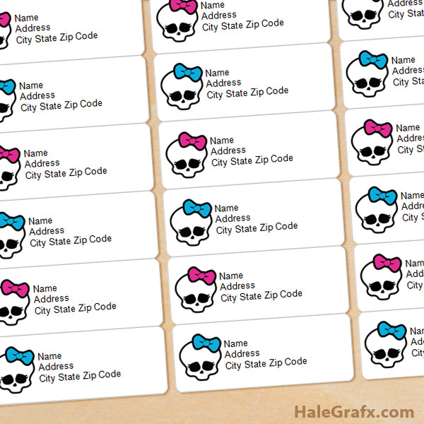 FREE Printable Monster High Address Labels FREE Printable Monster High Address Labels