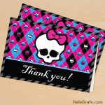 FREE Printable Monster High Thank You Card