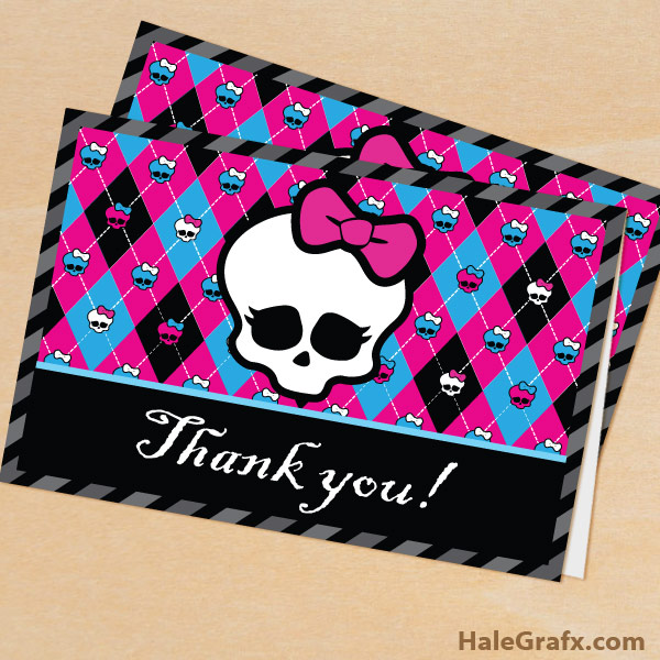 FREE Printable Monster High Thank You Card FREE Printable Monster High Thank You Card