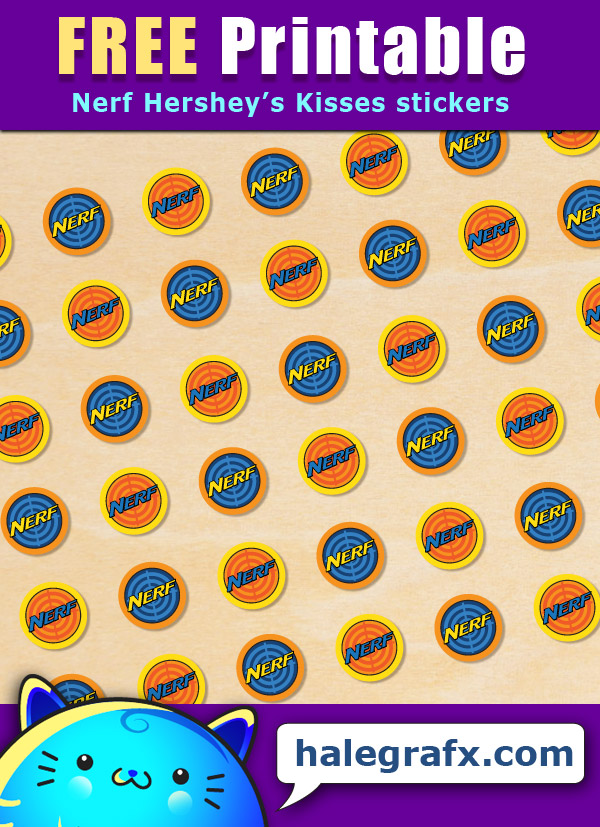 FREE Printable Nerf Hershey’s Kisses Stickers FREE Printable Nerf Hershey’s Kisses Stickers