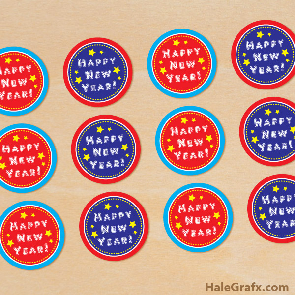 FREE Printable Happy New Year Cupcake Toppers FREE Printable Happy New Year Cupcake Toppers