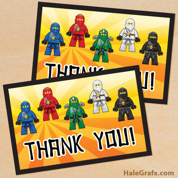 FREE Printable Ninjago Thank You Card FREE Printable Ninjago Thank You Card