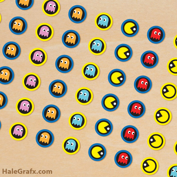 FREE Printable Pac-man Hershey’s Kisses Stickers FREE Printable Pac-man Hershey’s Kisses Stickers