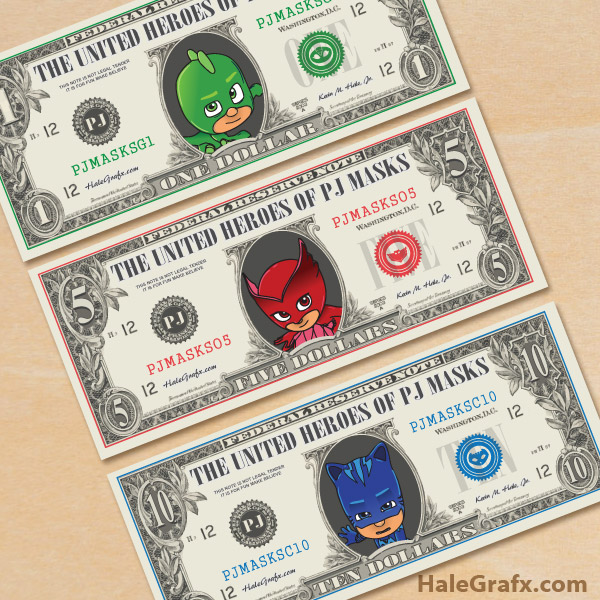 FREE Printable PJ Masks Play Money FREE Printable PJ Masks Play Money