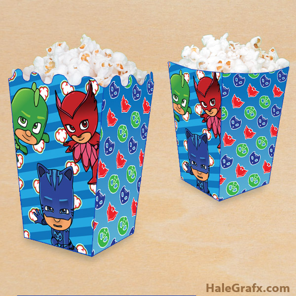 FREE Printable PJ Masks Popcorn Box FREE Printable PJ Masks Popcorn Box