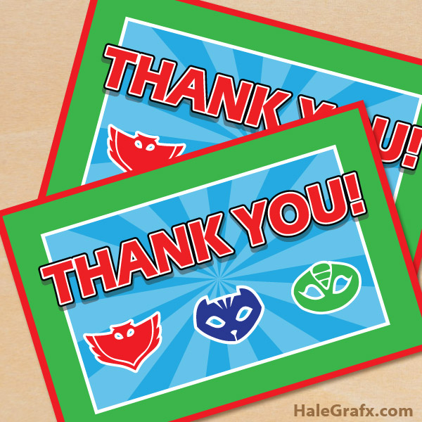 FREE Printable PJ Masks Thank You Card FREE Printable PJ Masks Thank You Card