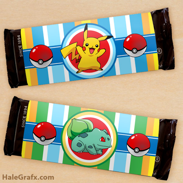 FREE Printable Pokémon Candy Bar Wrappers FREE Printable Pokémon Candy Bar Wrappers