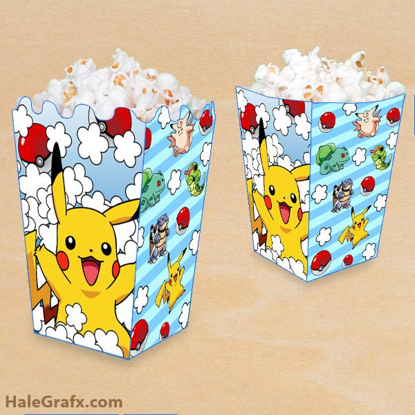FREE Printable Pokémon Popcorn Box FREE Printable Pokémon Popcorn Box