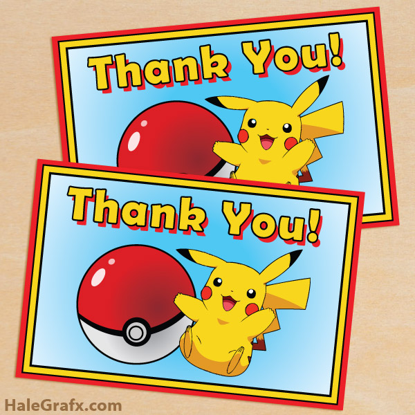FREE Printable Pokémon Thank You Card FREE Printable Pokémon Thank You Card