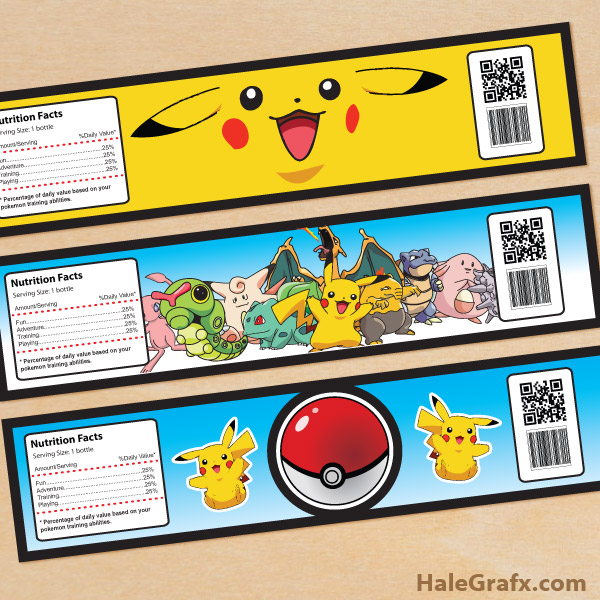 FREE Printable Pokémon Water Bottle Labels FREE Printable Pokémon Water Bottle Labels