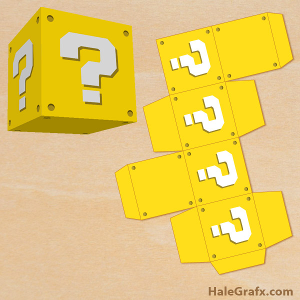 FREE Printable Super Mario Bros. Question Block Treat Box FREE Printable Super Mario Bros. Question Block Treat Box