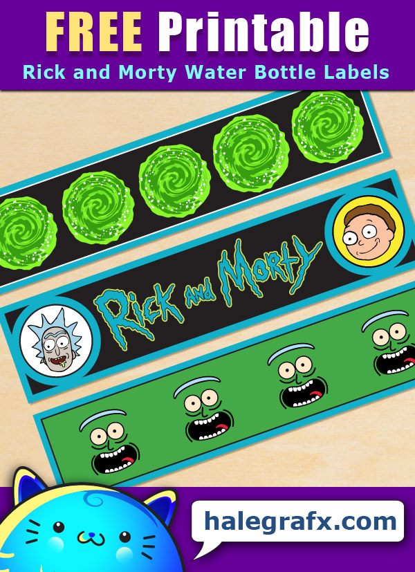 Free Printable Rick and Morty Water Bottle Labels Free Printable Rick and Morty Water Bottle Labels