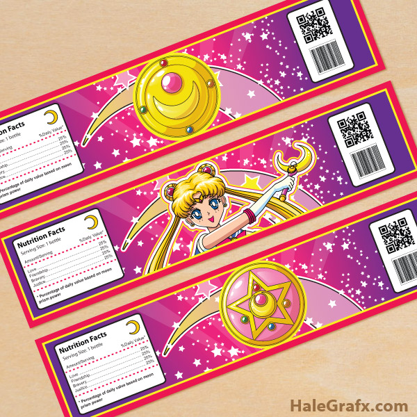 Free Printable Sailor Moon Water Bottle Labels Free Printable Sailor Moon Water Bottle Labels