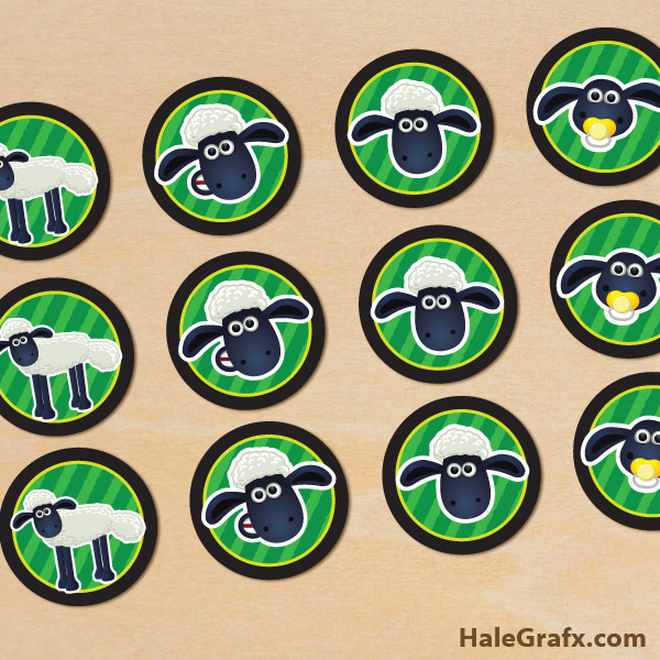 FREE Printable Shaun the Sheep Cupcake Toppers FREE Printable Shaun the Sheep Cupcake Toppers