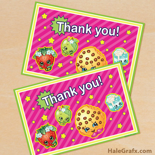 FREE Printable Shopkins Thank You Card FREE Printable Shopkins Thank You Card