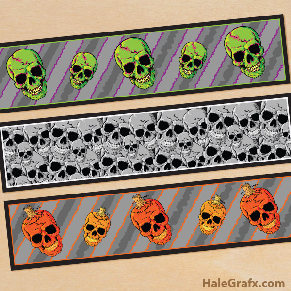 FREE Printable Halloween Skulls Water Bottle Labels FREE Printable Halloween Skulls Water Bottle Labels