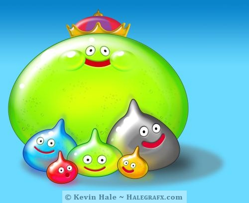 Dragon Warrior Slime Family Wallpaper - blue background Dragon Warrior Slime Family Wallpaper - blue background