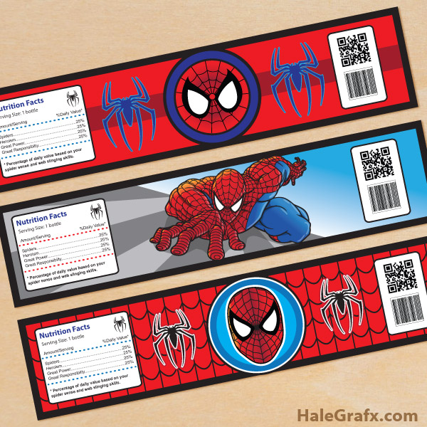 FREE Printable Spider-man Water Bottle Labels FREE Printable Spider-man Water Bottle Labels