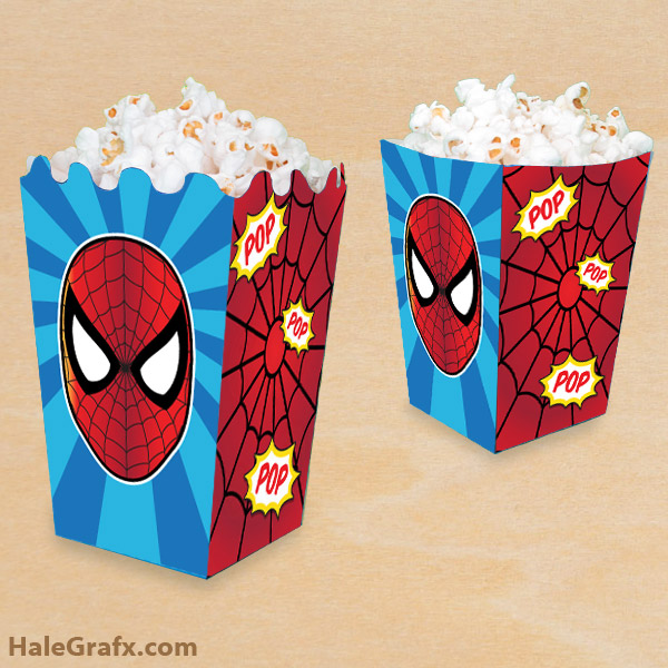 FREE Printable Spider-man Popcorn Box FREE Printable Spider-man Popcorn Box