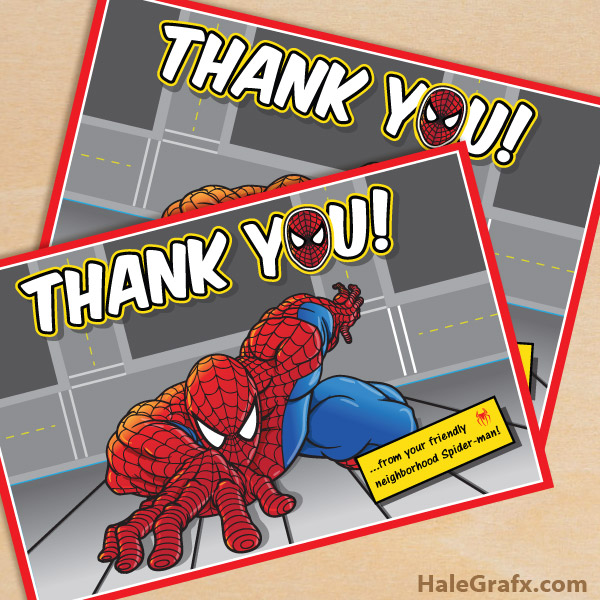 FREE Printable Spider-man Thank You Card FREE Printable Spider-man Thank You Card