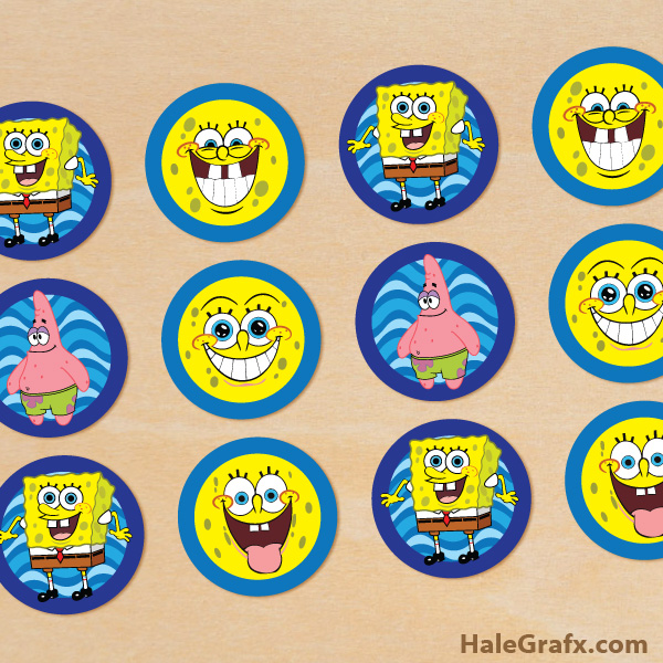 FREE Printable Spongebob SquarePants Cupcake Toppers FREE Printable Spongebob SquarePants Cupcake Toppers