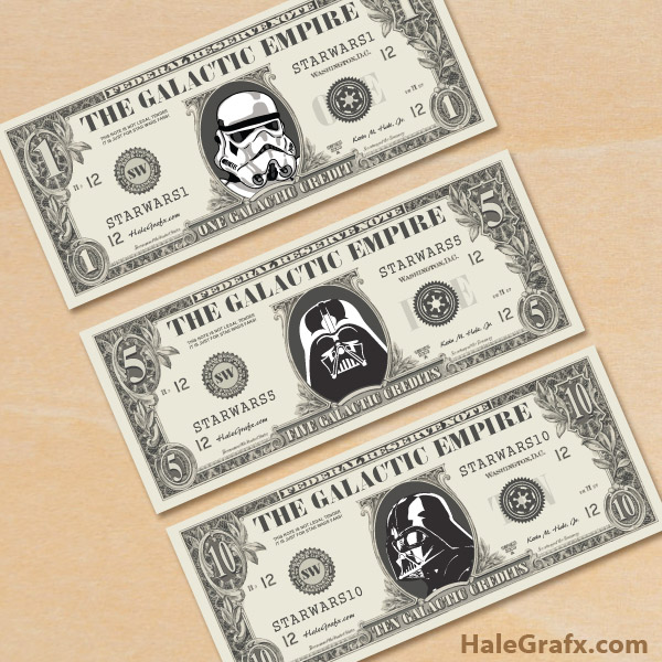 FREE Printable Star Wars Empire Play Money FREE Printable Star Wars Empire Play Money