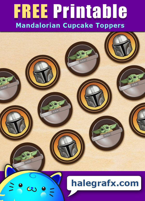 FREE Printable Star Wars Mandalorian Cupcake Toppers FREE Printable Star Wars Mandalorian Cupcake Toppers
