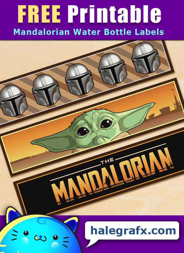 FREE Printable Star Wars Mandalorian Water Bottle Labels FREE Printable Star Wars Mandalorian Water Bottle Labels