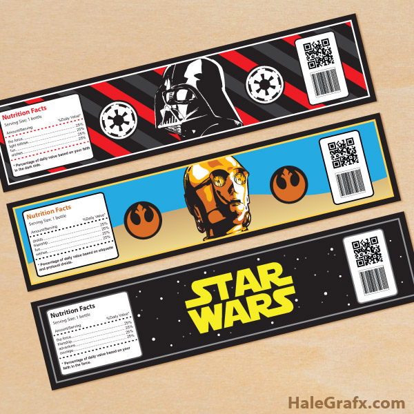FREE Printable Star Wars Water Bottle Labels FREE Printable Star Wars Water Bottle Labels