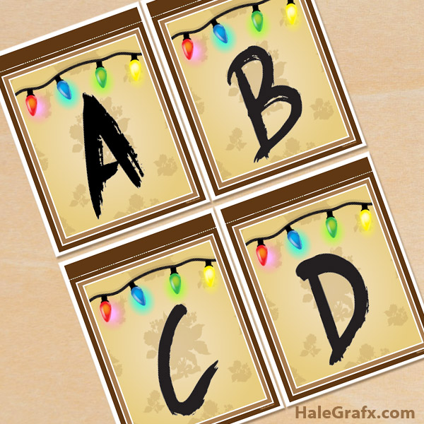 FREE Printable Stranger Things Lights Alphabet Banner Pack FREE Printable Stranger Things Lights Alphabet Banner Pack