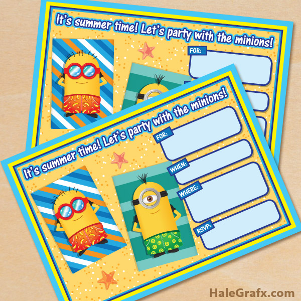 FREE Printable Despicable Me Summer Minions Invitation FREE Printable Despicable Me Summer Minions Invitation