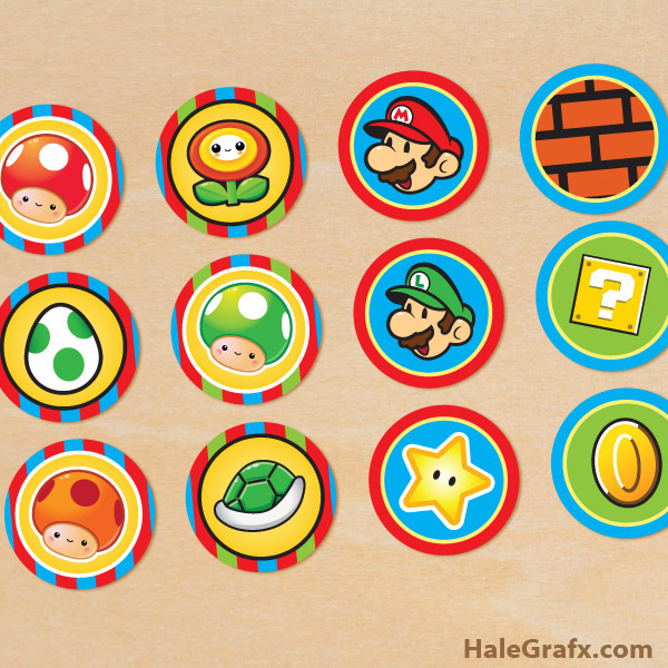 FREE Printable Super Mario Bros. Cupcake Toppers FREE Printable Super Mario Bros. Cupcake Toppers