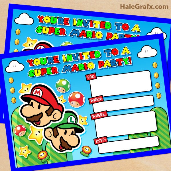 FREE Printable Super Mario Bros. Birthday Party Invitation FREE Printable Super Mario Bros. Birthday Party Invitation