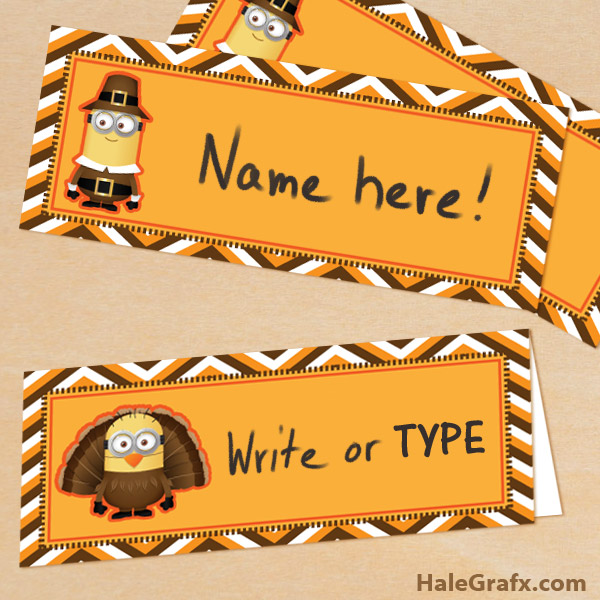 FREE Printable Despicable Me Thanksgiving Placecards FREE Printable Despicable Me Thanksgiving Placecards